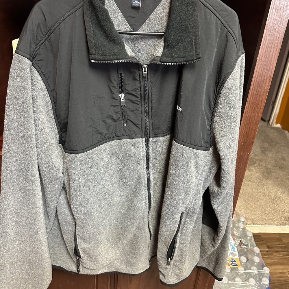 Men's Black and Gray Zip-Up Jacket Tommy Hilfiger